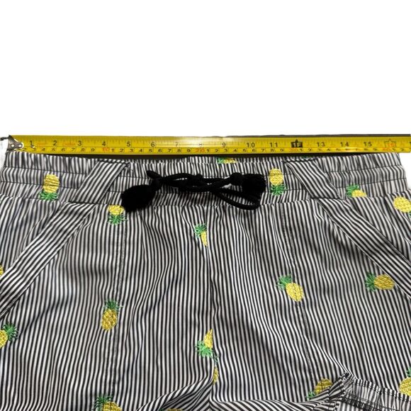 Jolt Stripe Pineapple Ruffle Shorts Black White Stripe Womens Large Drawstring - Picture 13 of 14